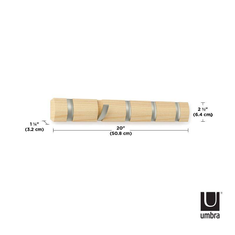 Flip 5 - Hook Solid Wood Coat Rack