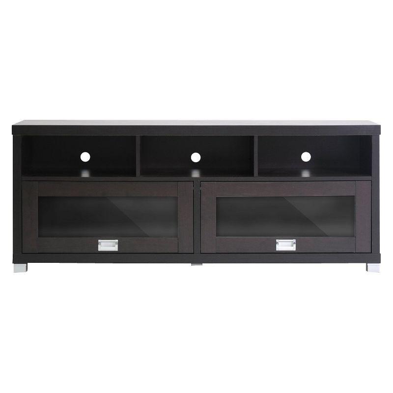 Modern TV Stand for TVs up to 62" Dark Brown - Wholesale Interiors: Entertainment Center with Cable Management