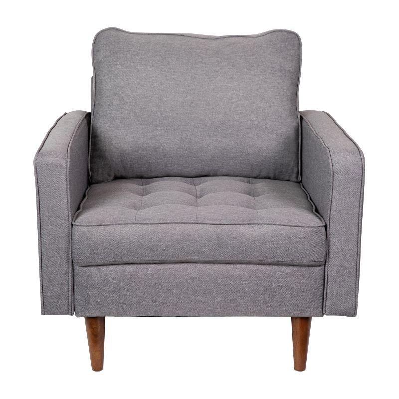 Slate Gray Mid-Century Modern Wood Accent Chair