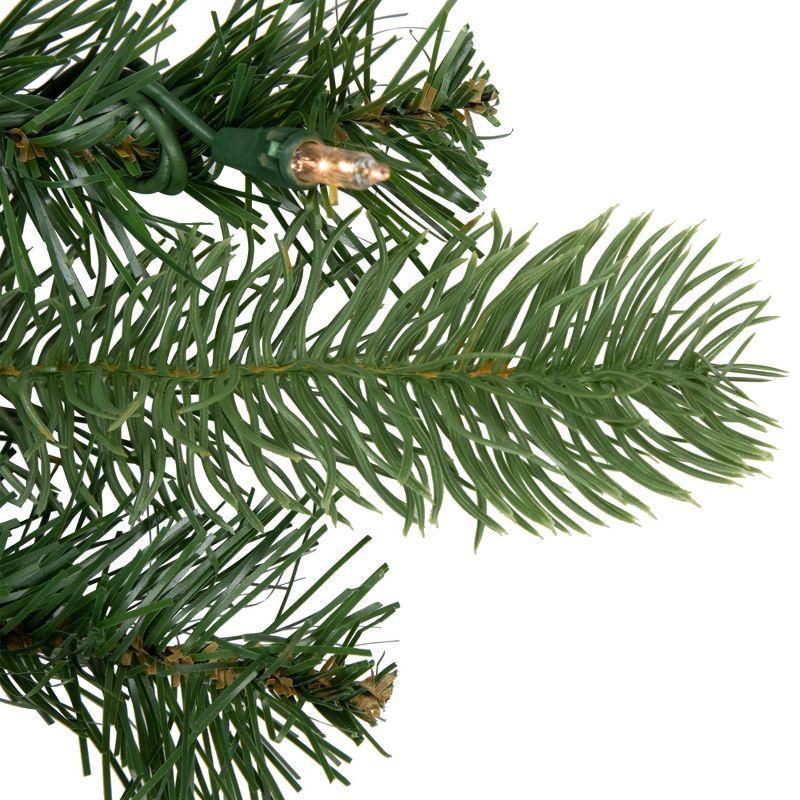 Lifelike Noble Fir Pre-Lit Outdoor Christmas Garland - 9' with Clear Lights