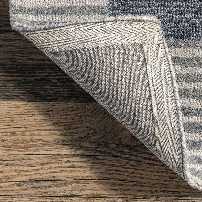 Nuloom Shelley Abstract Striped Wool Indoor Area Rug, 4' x 6', Blue