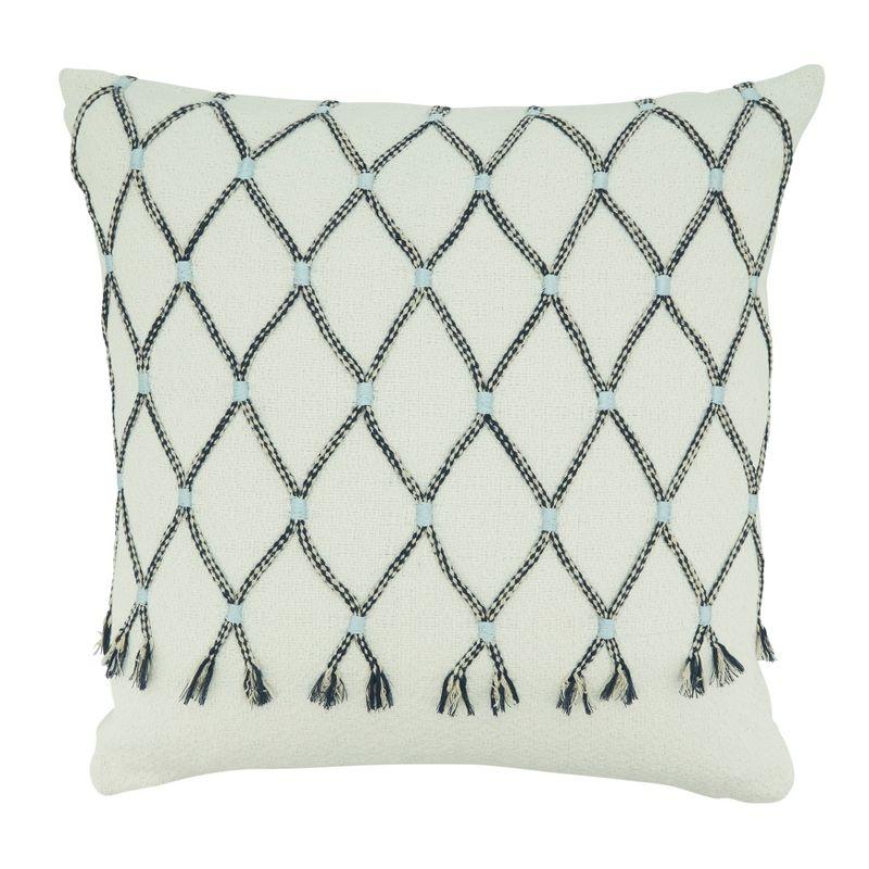 Saro Charley Collection Tassels Cotton Throw Pillow