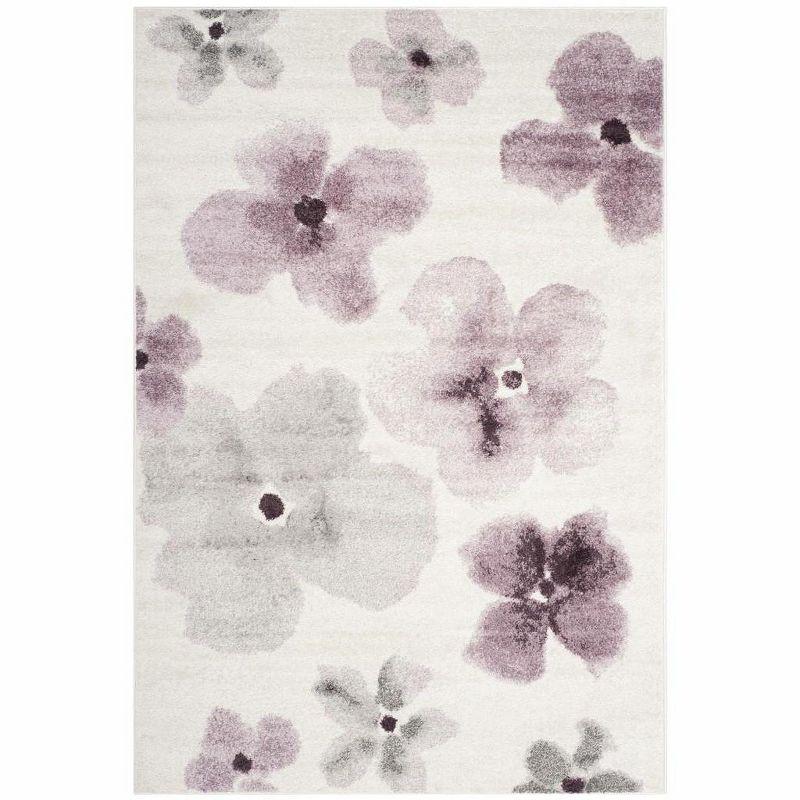 Adirondack ADR123 Power Loomed Area Rug - Ivory/Purple - 5'1"x7'6" - Safavieh.