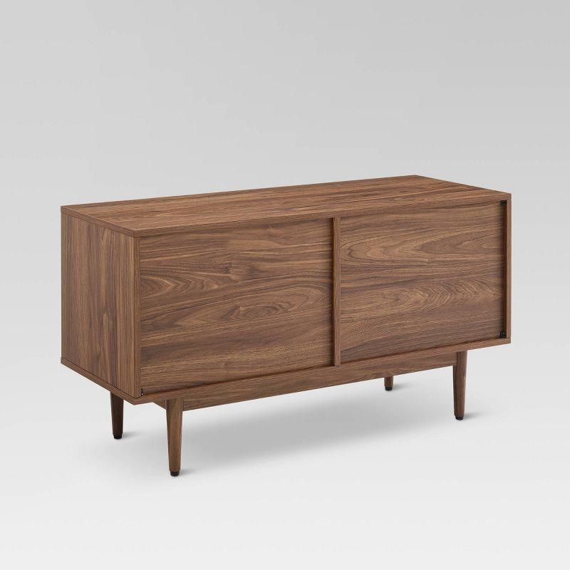 Liam Mid-Century Walnut Record Storage Console - 45in