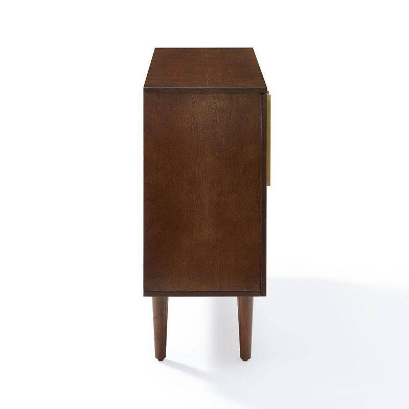 Everett Console Cabinet Mahogany - Crosley: Mid-Century Modern, Adjustable Shelf, 31"W X 14"D X 32.25"H