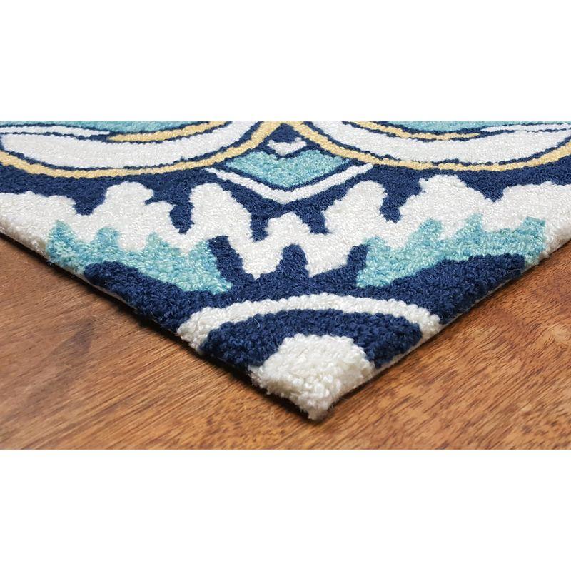 Liora Manne Ravella Floral Tile Indoor/Outdoor Rug Navy 3'6" x 5'6"