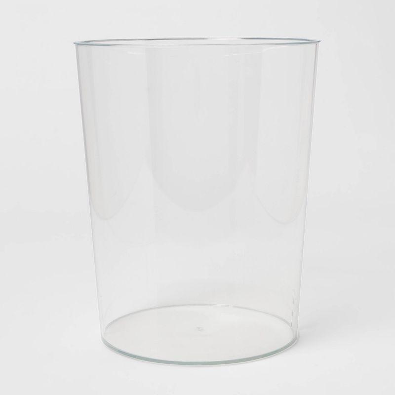 Solid Bathroom Wastebasket Clear - Room Essentials™: Plastic, 10.5" High, 6.5L Acrylic Trash Container