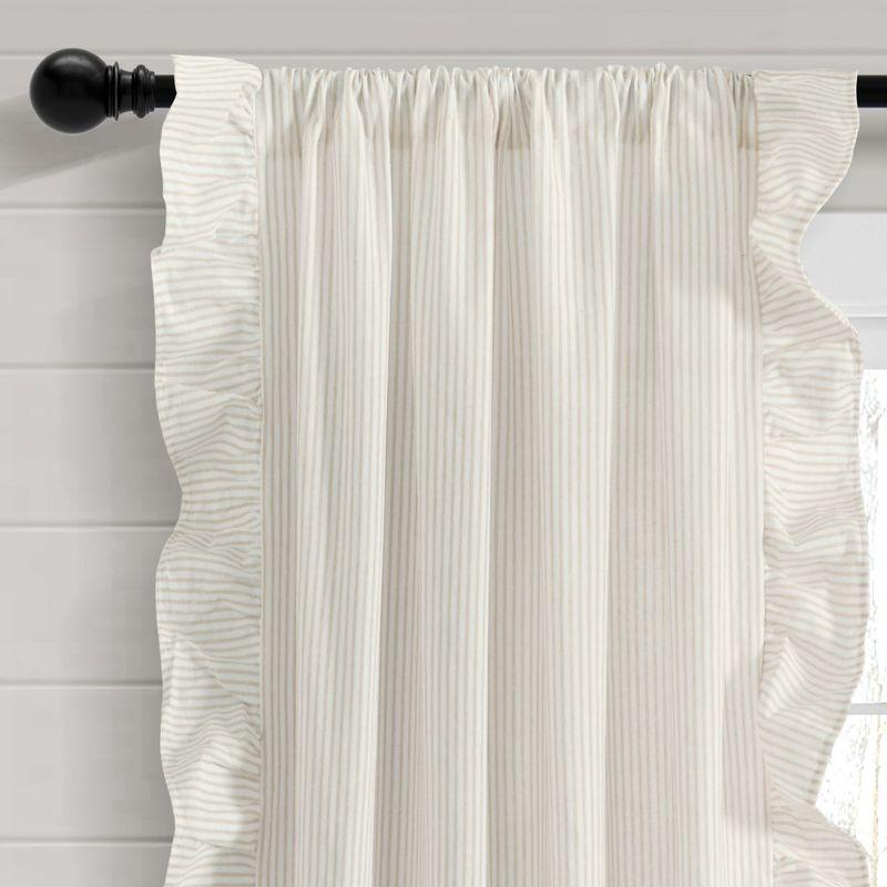 Farmhouse Reyna Ruffle Window Curtain Panels Neutral 54x84 Set