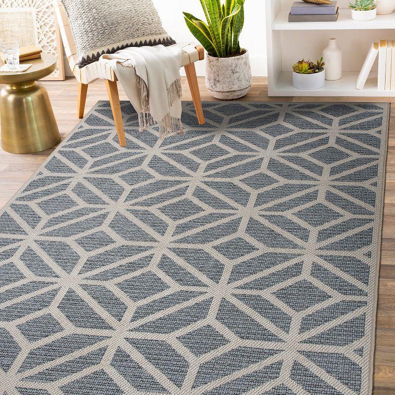 World Rug Gallery Modern Contemporary Geometric Indoor/Outdoor Area Rug