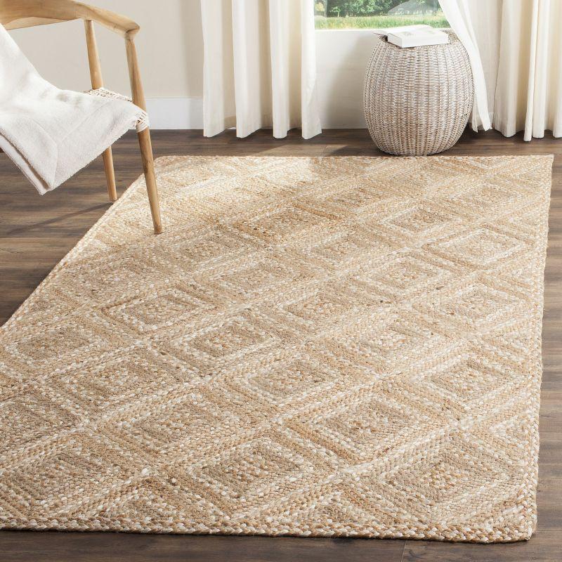 Natural Jute Flatweave Geometric 4' x 6' Area Rug