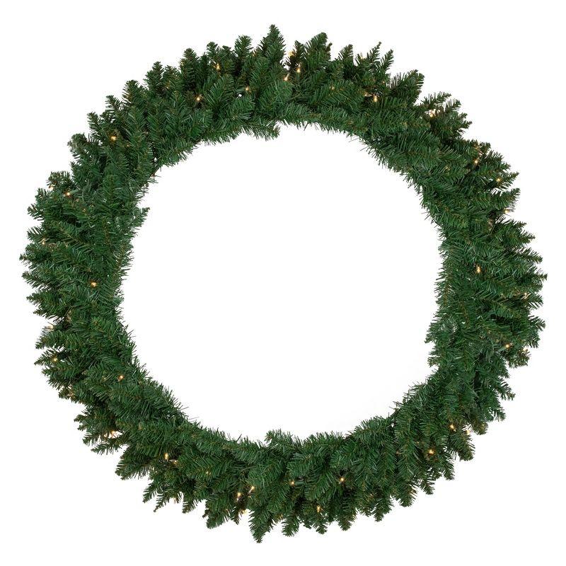 48-Inch Pre-Lit Pine Artificial Christmas Wreath with Clear Lights