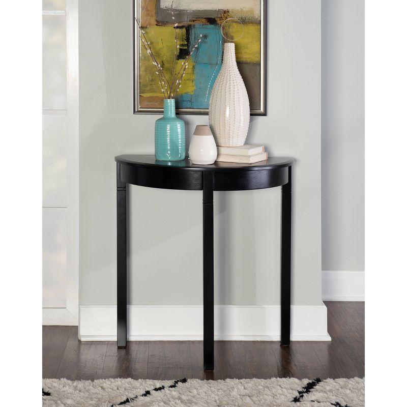 Camden Traditional Wood Demi Lune Console Table Black Cherry - Linon: Sturdy Entryway Furniture, Half Moon Shape, MDF Composite