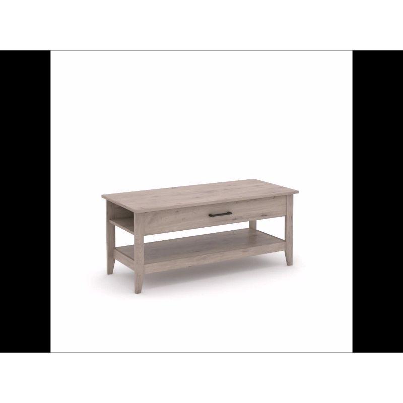 Laurel Oak Lift-Top Coffee Table with Storage and Metal Handle