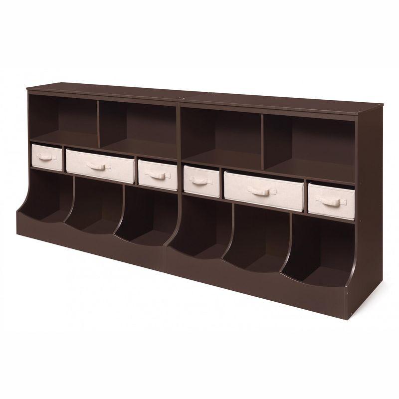 Badger Basket Combo Bin Storage Unit with Three Baskets - Espresso