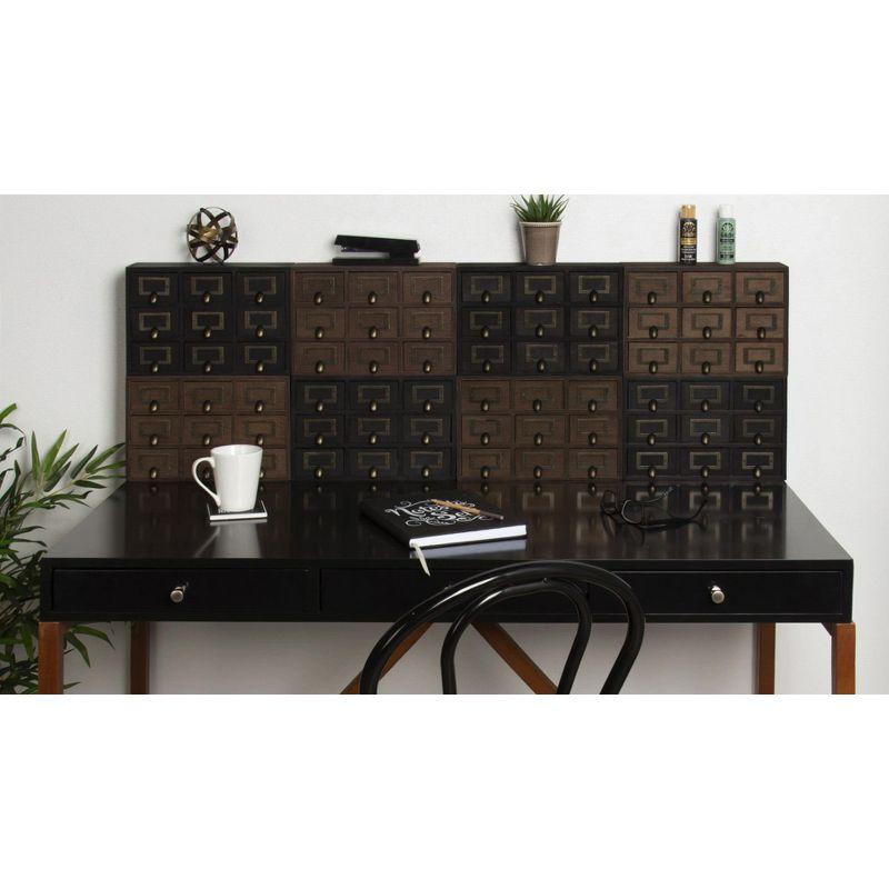 Kate and Laurel Apothecary Wood Desk Drawer Set, 9 Drawers