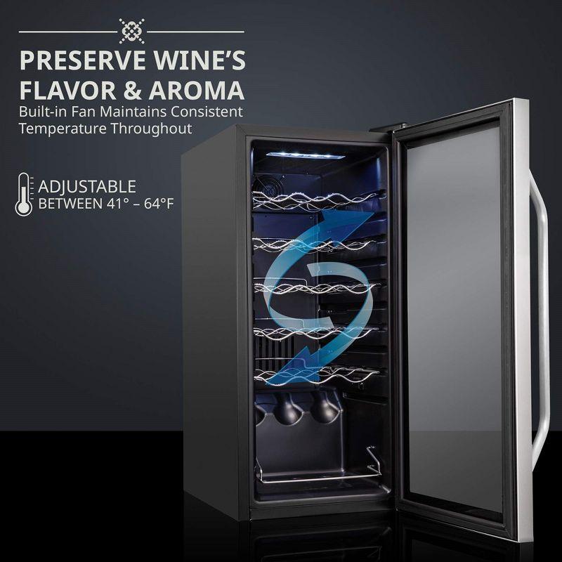 Ivation 18 Bottle Wine Cooler Fridge, Compressor Refrigerator W/Lock