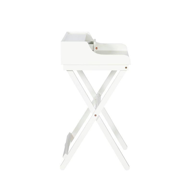 Coy Transitional Folding Small Space Secretary Desk White - Linon: Rubberwood Frame, Nickel Hardware, MDF Surface