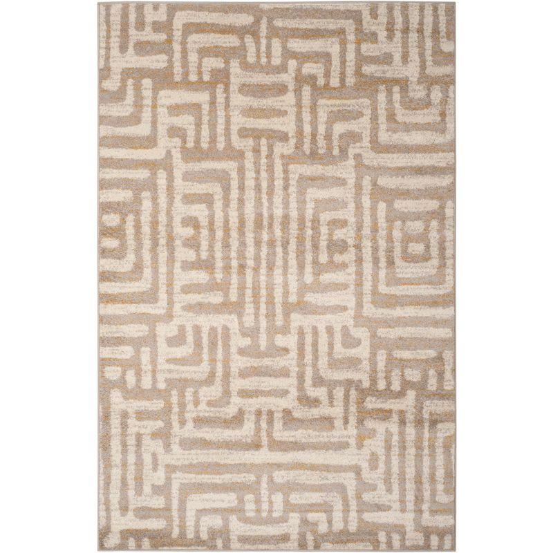 Multicolor Geometric Synthetic 4' x 6' Easy Care Rug