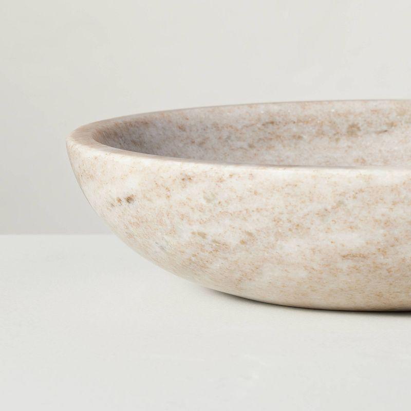 27oz Marble Fruit Bowl Warm Beige - Hearth & Hand™ with Magnolia: Shallow Round Design, Kitchen Decor