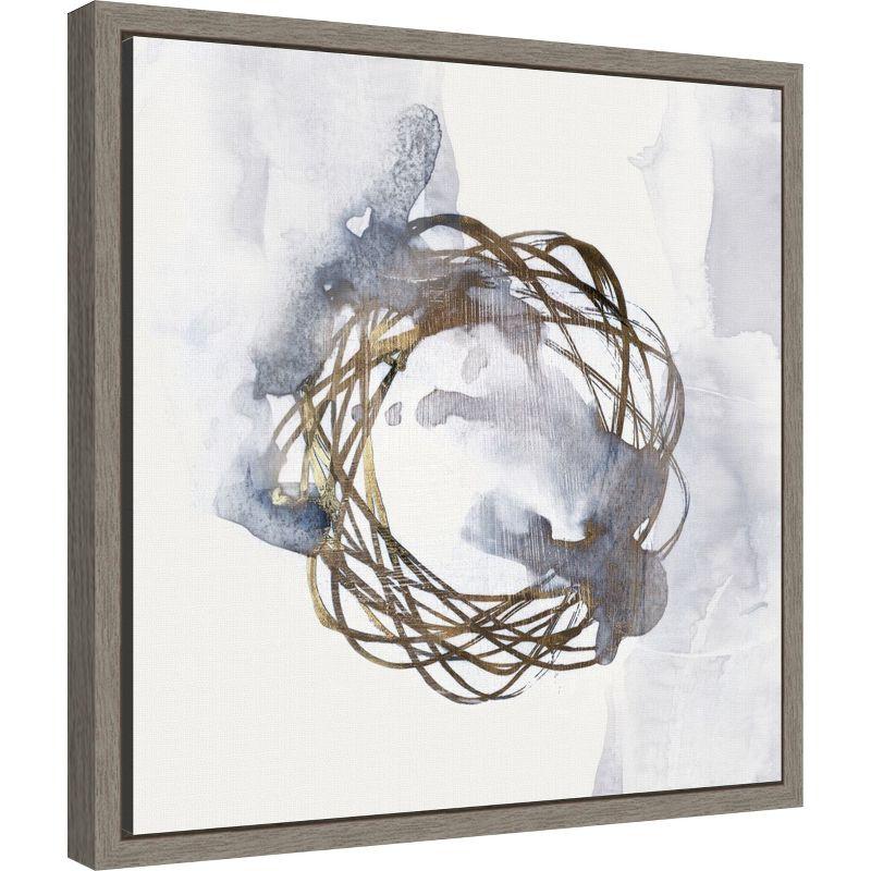 Amanti Art Einstein Atom II by Eva Watts Canvas Wall Art Print Framed 16 x 16-in.