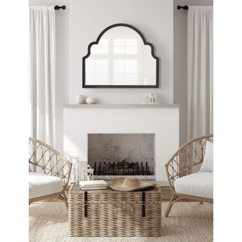 Kate and Laurel Hogan MDF Arch Mirror, 36x30, Black