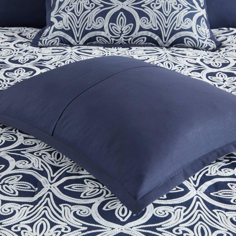 Navy Microfiber 7-Piece Comforter Set with Euro Shams