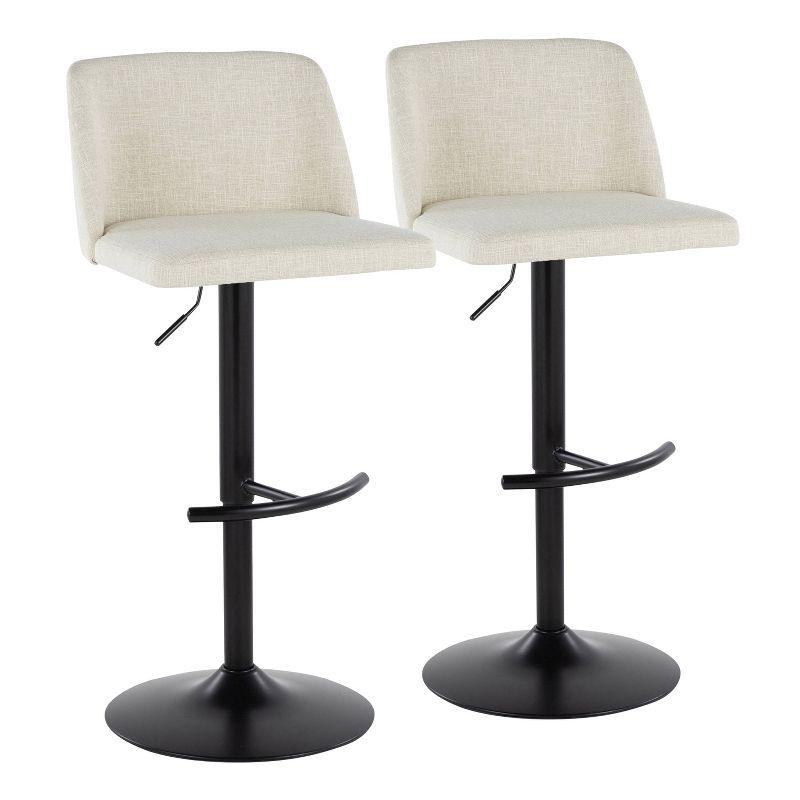 Swivel Upholstered Adjustable Height Counter Stool with Metal Frame