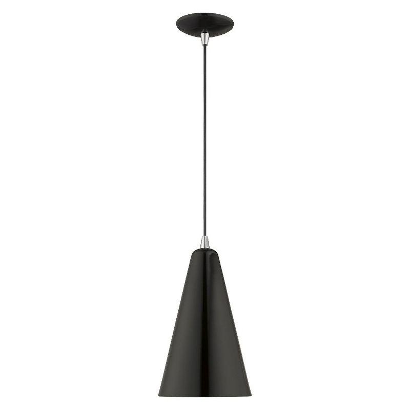 Livex Lighting Metal Shade 1 - Light Pendant in  Shiny Black