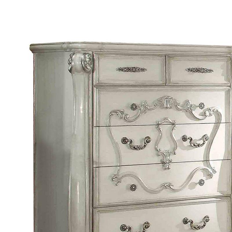 47" Versailles Bedroom Sets Bone White - Acme Furniture: Royal Style, 5-Drawer Storage