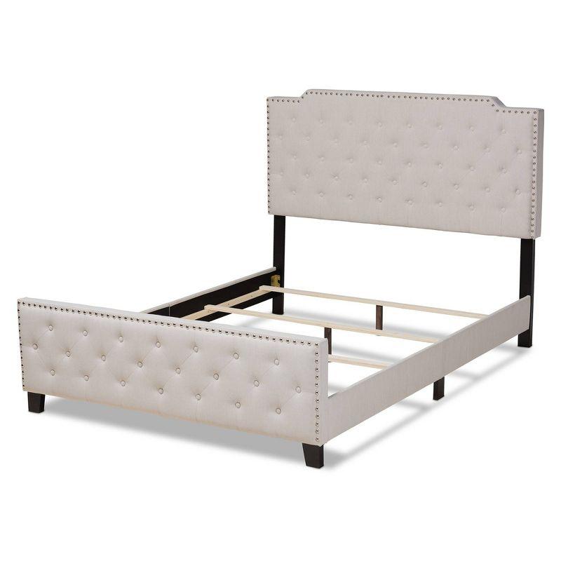 Marion Fabric Upholstered Button Tufted Panel Bed - Baxton Studio