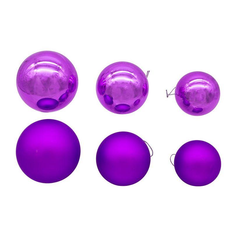 Kurt Adler 60-80MM Shiny and Matte Purple Balls, 20 Piece Set