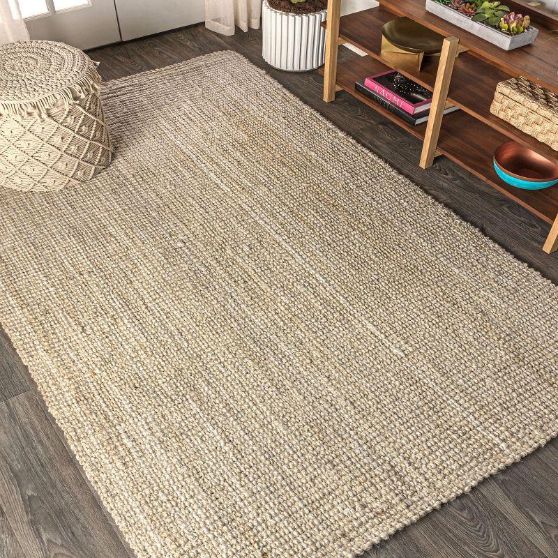 Ivory Braided Handmade Reversible Jute 8' x 10' Rug