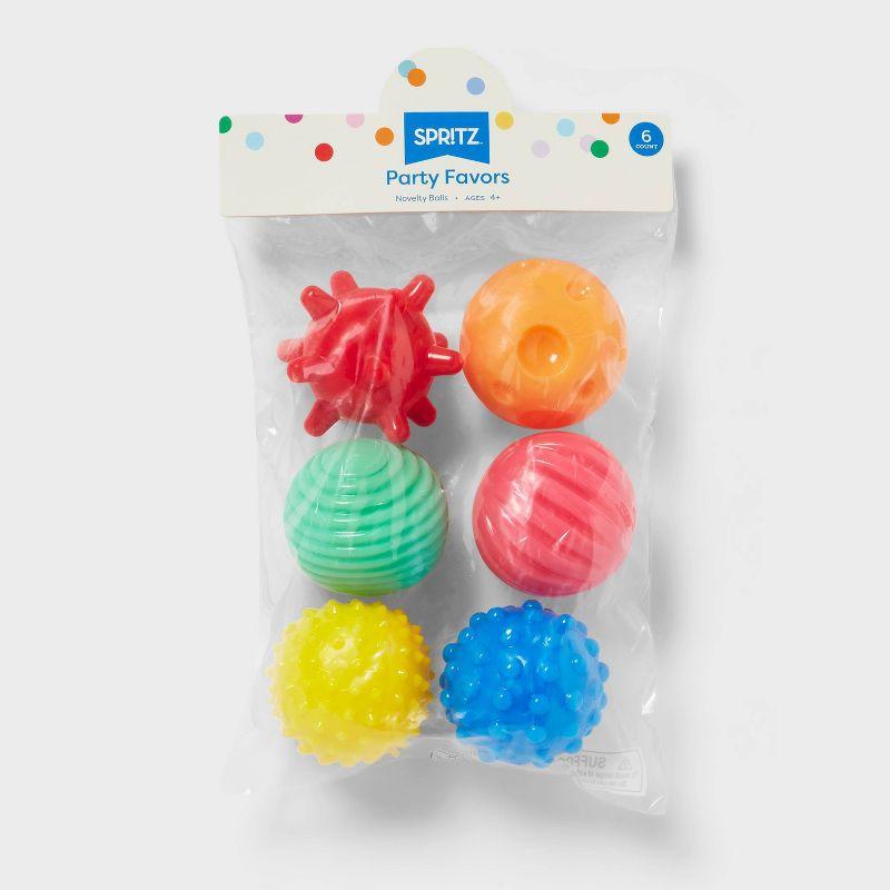 6ct Textured Balls Party Favors - Spritz™: Bouncy Stress Toys, Easter Egg Fillers, Kids' Multi-Colored Party Fun