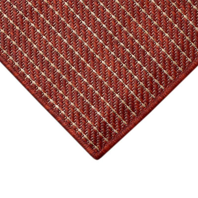 Chili Red Flat Woven Square Indoor/Outdoor Area Rug