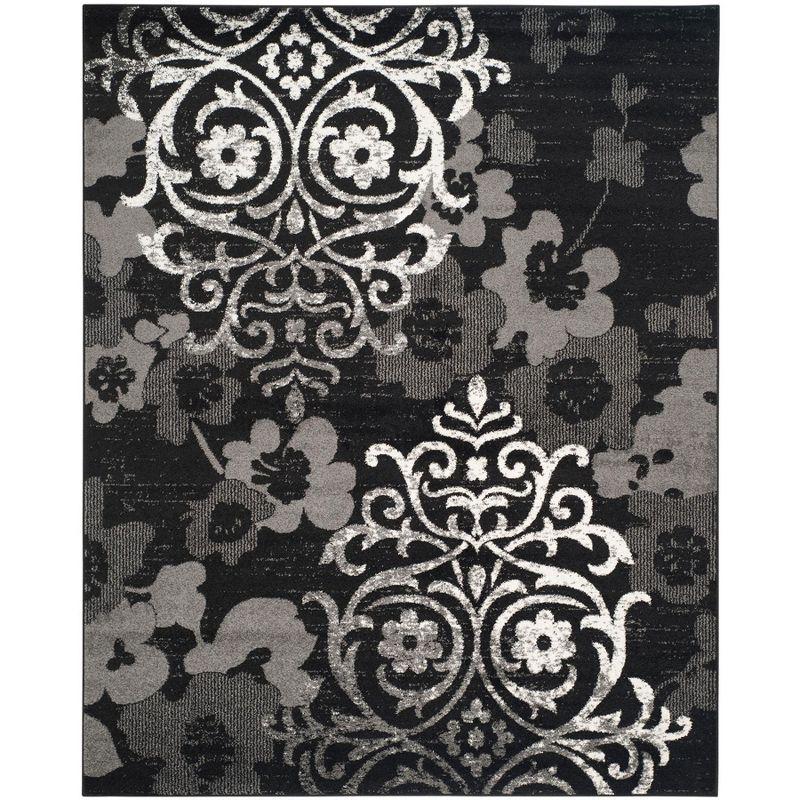 Adirondack ADR114 Machine Made Indoor Area Rug - Black/Silver - 9'x12' - Safavieh