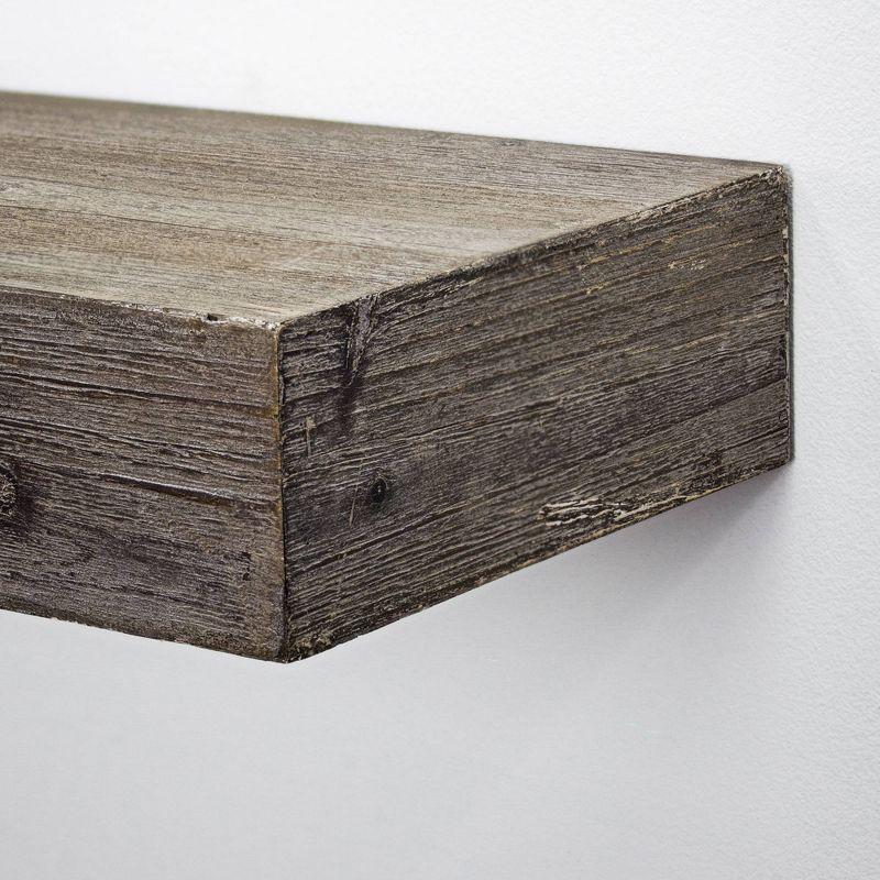 Rustic Grey Wood Floating Wall Shelf - 39"x12"