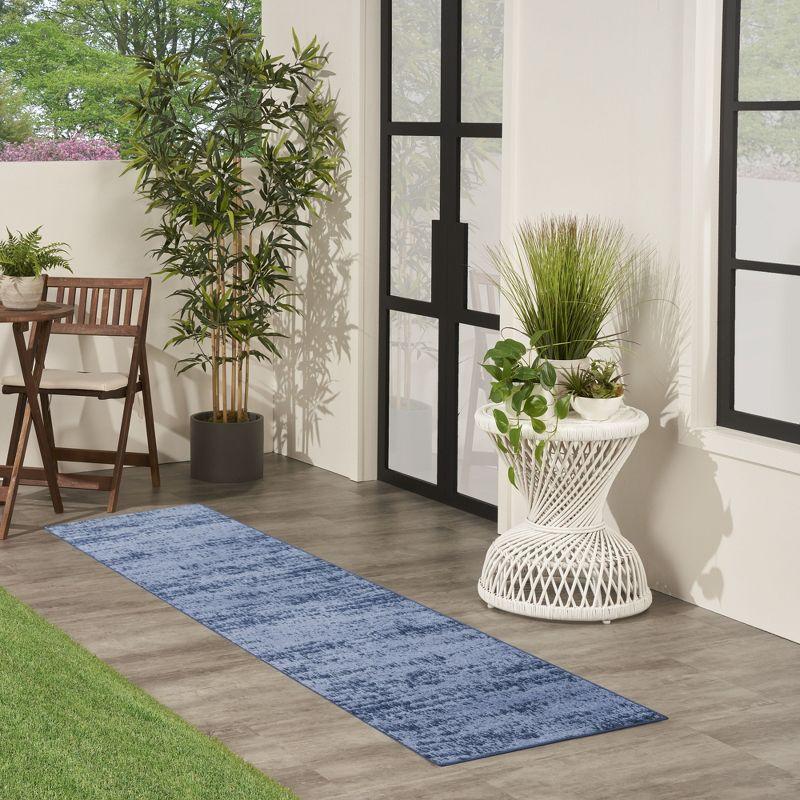 Nourison Essentials 2' x 6' Denim Modern Indoor/Outdoor Rug