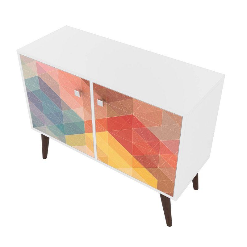 Modern Avesta White Rectangular Side Table with Storage