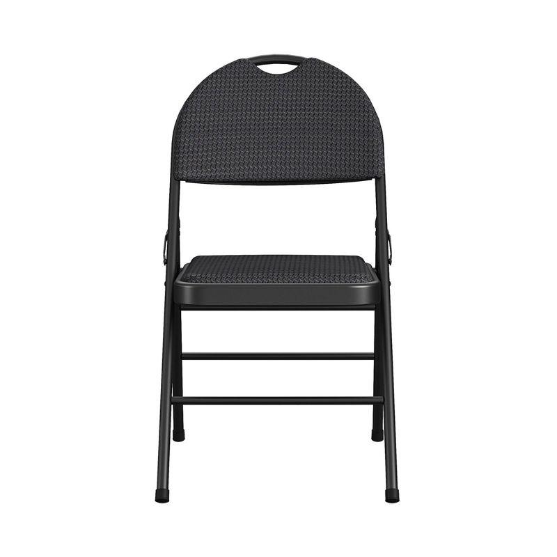 COSCO COSCO Commercial XL Comfort Fabric Padded Metal Folding Chair, Triple Braced (Set of 4)