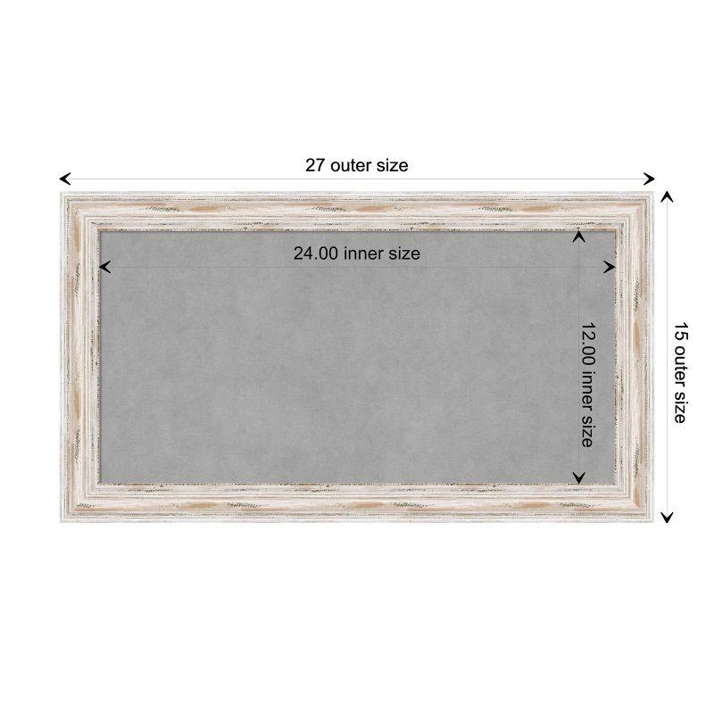 Amanti Art Alexandria White Wash Narrow Framed Magnetic Board 27 x 15 in.