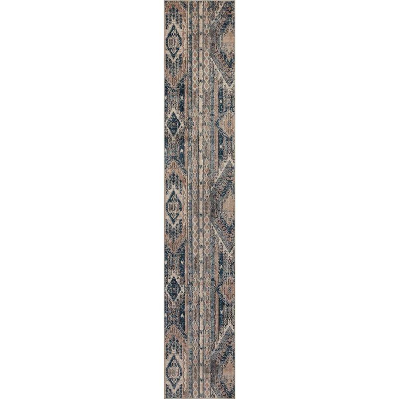 Unique Loom Portland Collection Area Rug - Orford (2' 2" x 12' Runner Navy Blue/Blue)