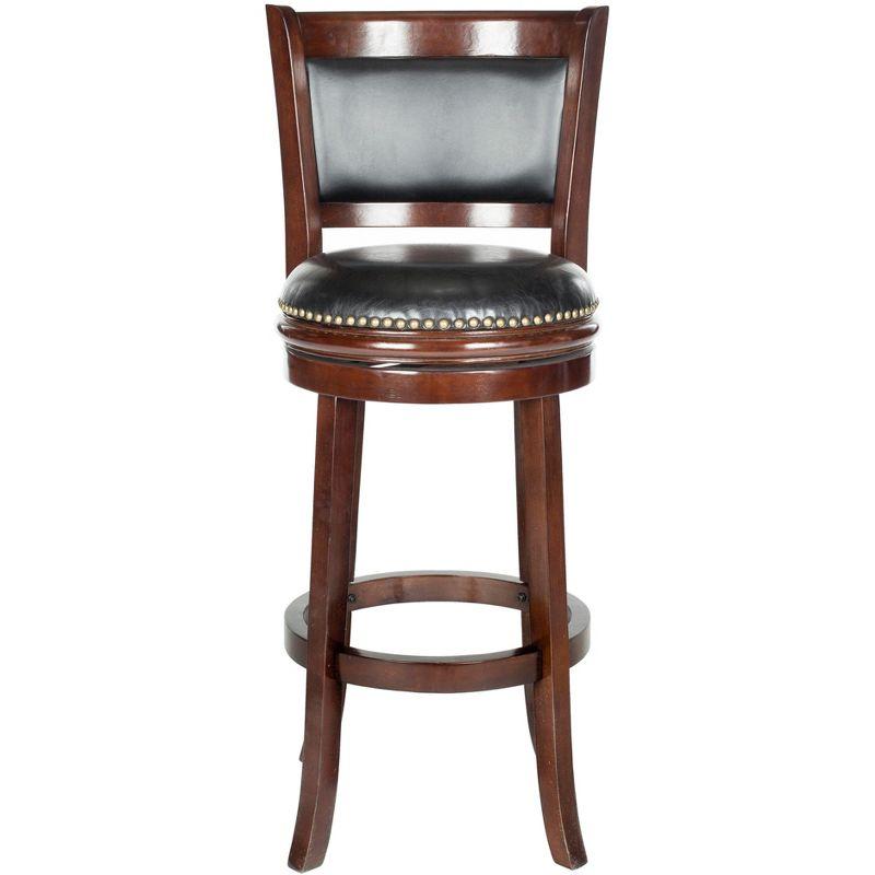 Cappuccino and Black Swivel Bar Stool with Leather Seat