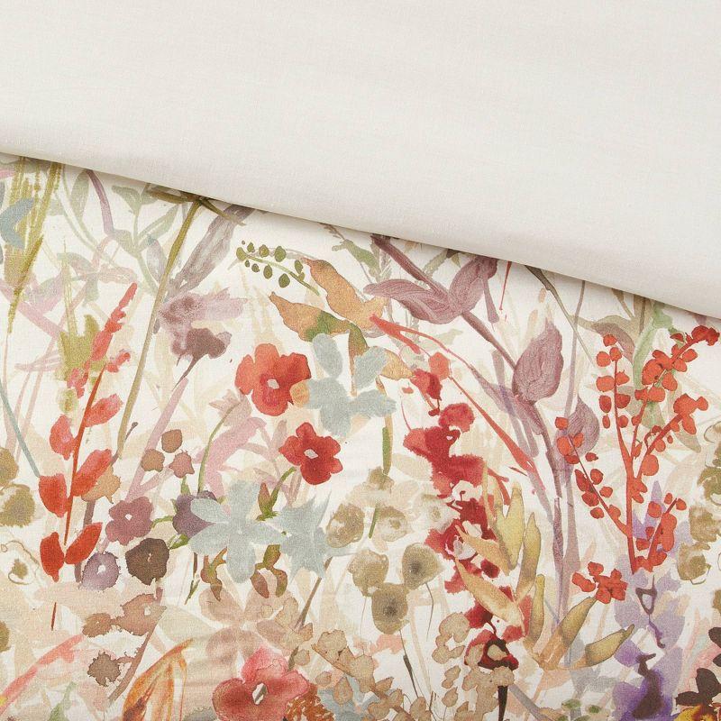 Mariana 7 Piece Cotton Watercolor Floral Comforter Set