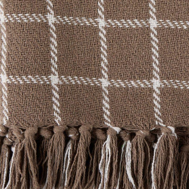 50"x60" Checked Plaid Throw Blanket Brown - Design Imports