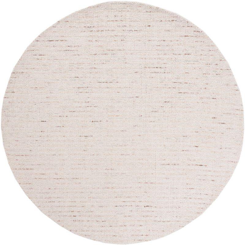 Abstract ABT468 Handmade Indoor Area Rug - Ivory/Brown - 6' Round - Safavieh