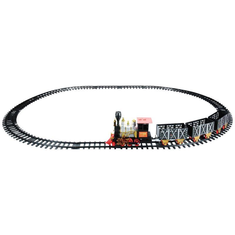Northlight Animated Smoky Christmas Train Set with Sound and Light - Black and Red - 20 -Piece