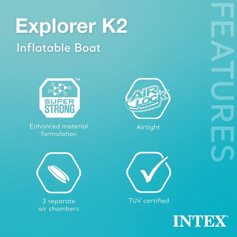 Intex Explorer K2 2-Person Inflatable Kayak with Oars and Air Pump - Yellow