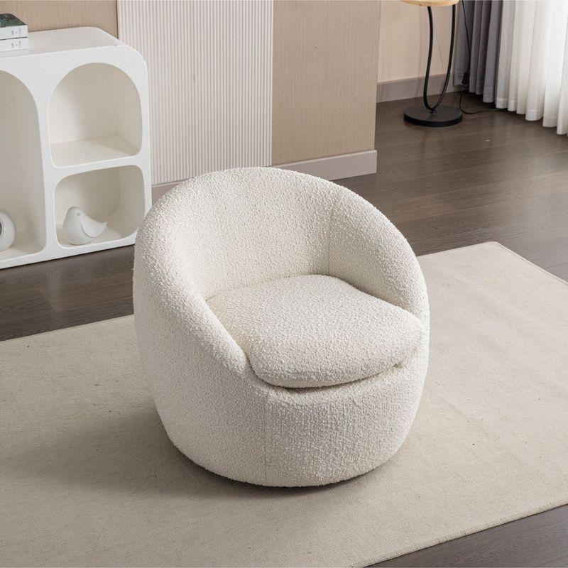 Roundhill Furniture Winnie Modern Barrel Chair, 360° Swivel