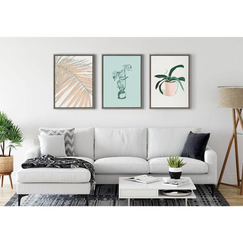 18 x 24 Sylvie Palms by Alicia Schultz Framed Wall Canvas Gray - Kate & Laurel All Things Decor