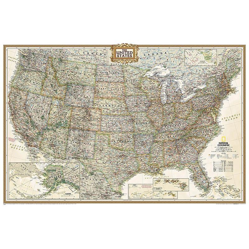 National Geographic World and United States Executive, Poster Size, Map Pack Bundle, 36" x 24"